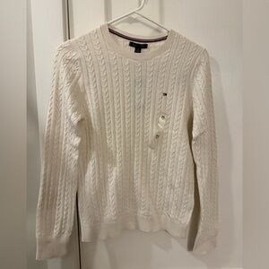 Tommy Hilfiger Women's Cream Cable Knit Sweater